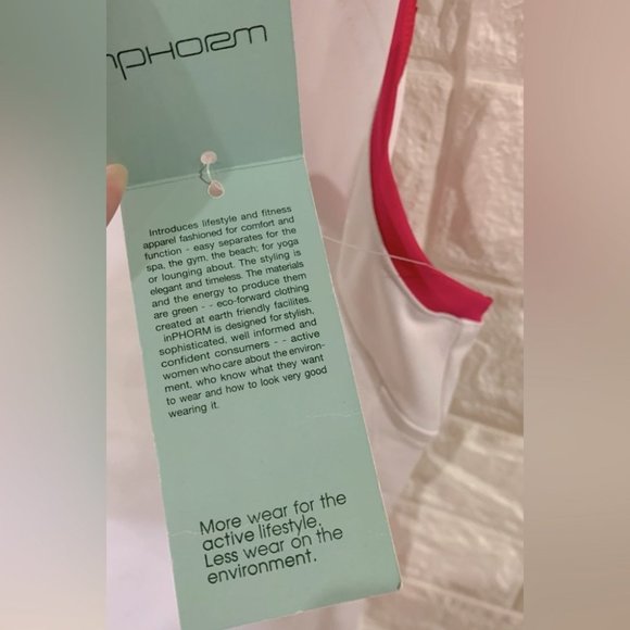 BNWT INPHORM LIGHTWEIGHT TANK | WHITE PINK | UPF SUN PROTECTION MOISTURE WICKING - Picture 3 of 6